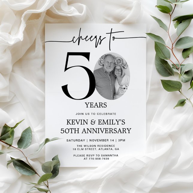 Simple Photo 50th Anniversary Invitation (Creator Uploaded)