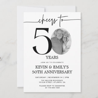 Simple Photo 50th Anniversary Invitation