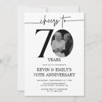 Simple Photo 70th Anniversary Invitation