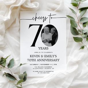 Simple Photo 70th Anniversary Invitation