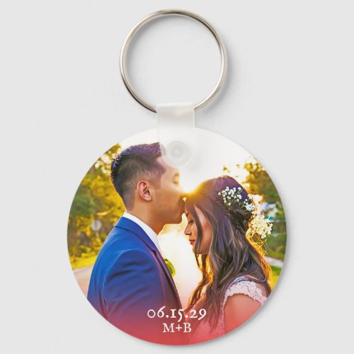 Simple Photo Anniversary Valentines Day Gift Keychain