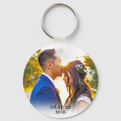 Simple Photo Anniversary Valentines Day Gift Keychain