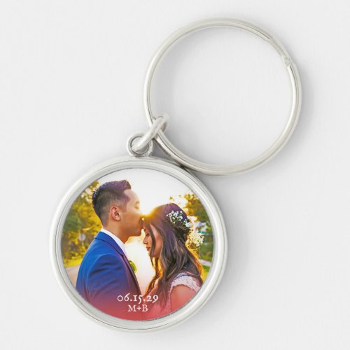 Simple Photo Anniversary Valentines Day Gift Keychain