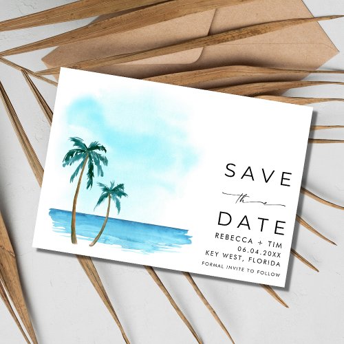 Simple Photo Beach Destination Wedding Save The Date