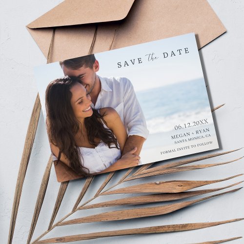 Simple Photo Beach Wedding Save The Date