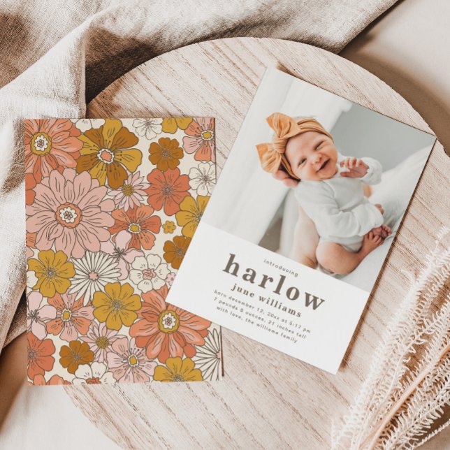 Simple Photo Birth Announcement | Girl Birth (Creator Uploaded)