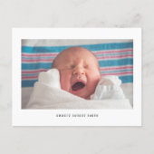 Simple Photo Birth Announcement Postcard (Front)