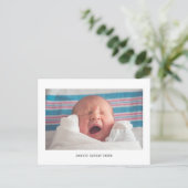 Simple Photo Birth Announcement Postcard (Standing Front)