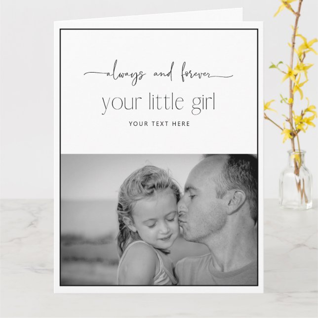 Simple Photo Birthday Father's Day Card for Dad (Yellow Flower)