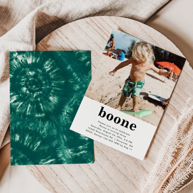 Simple Photo Birthday Invitation | Tie Dye (Creator Uploaded)