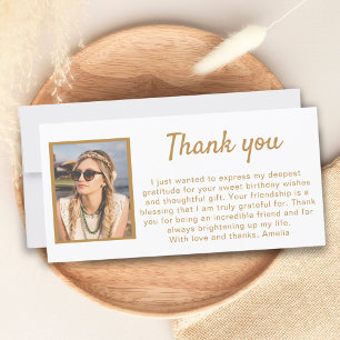 Simple Photo Birthday Thank You Card