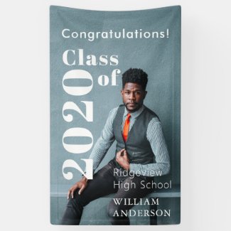 Simple Photo Bold Letterings Graduation Banner