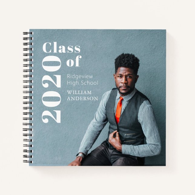Simple Photo Bold Photo Graduation Notebook (Front)