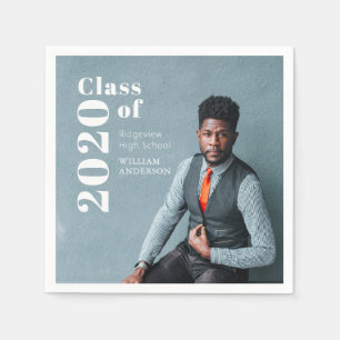 Simple Photo Bold Photo Graduation Paper Napkins