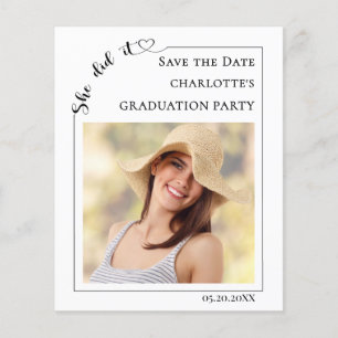 Simple photo budget Graduation Save the Date Flyer