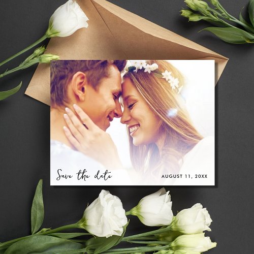 Simple Photo Budget Wedding Save the Date Announcement Postcard