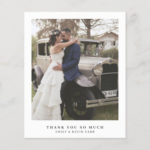 Simple Photo Budget Wedding Thank You Card