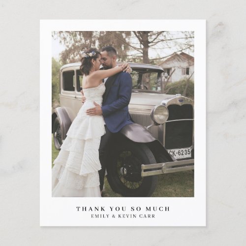 Simple Photo Budget Wedding Thank You Card