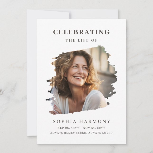 Simple Photo Celebration of Life Program (Front)