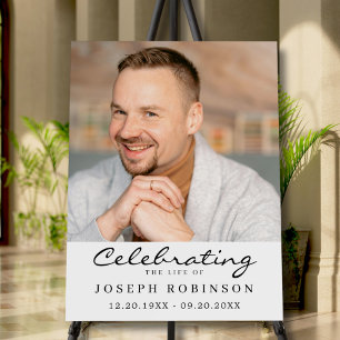 Simple Photo Celebration of Life Welcome Sign