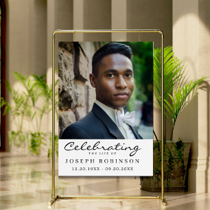 Simple Photo Celebration of Life Welcome Sign