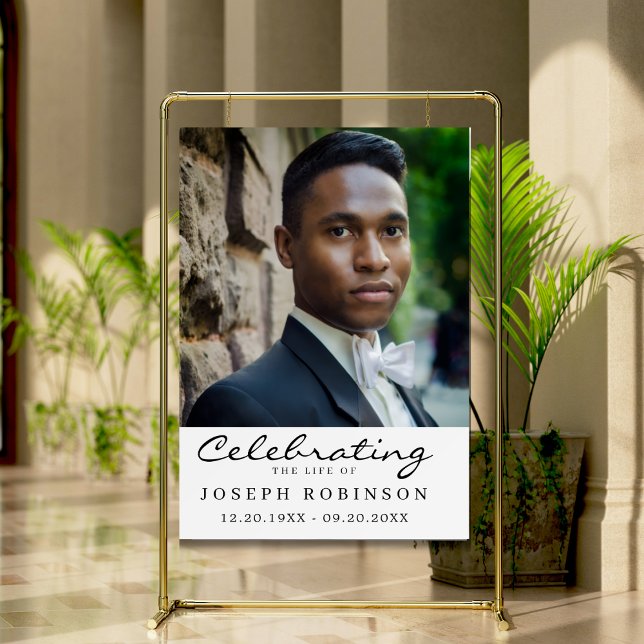 Simple Photo Celebration of Life Welcome Sign (Creator Uploaded)