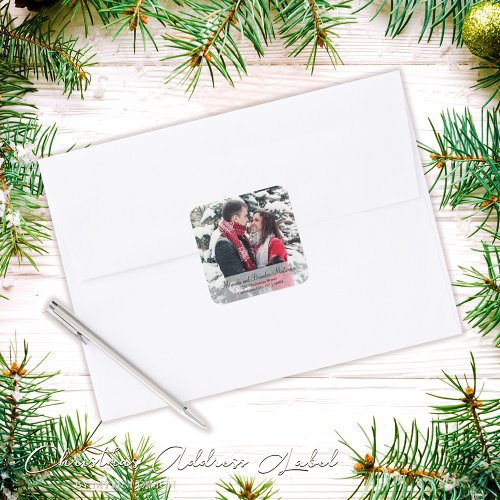 Simple Photo Christmas Address Label