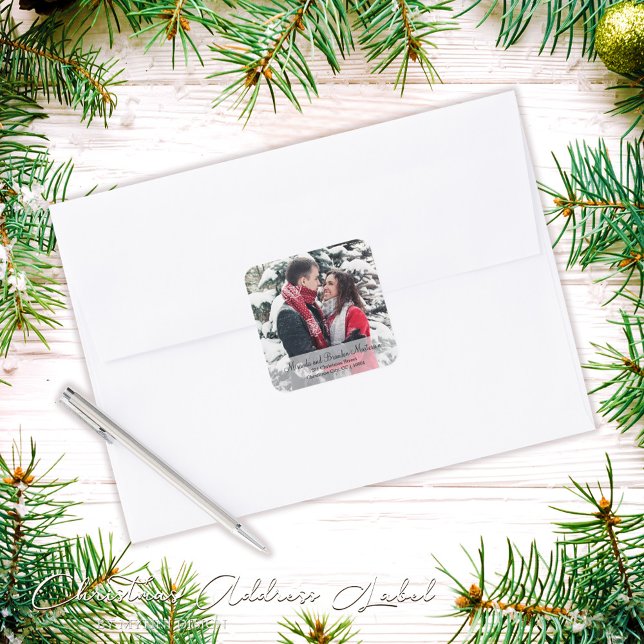 Simple Photo Christmas Address Label (Creator Uploaded)