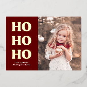Simple Photo Christmas Card Ho Ho Ho