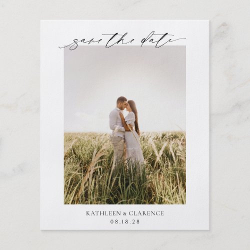 Simple Photo Classic Budget Wedding Save the Date Flyer