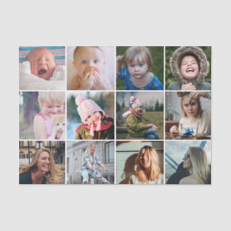 Simple Photo Collage 12 Pics Tissue Paper