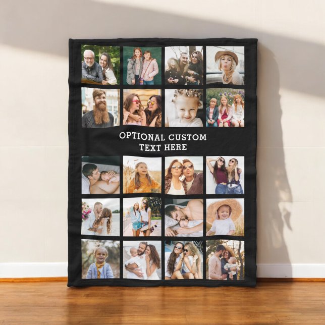 Simple Photo Collage 20 Picture Personalized Fleece Blanket (Creator Uploaded)