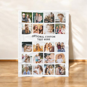 Simple Photo Collage 20 Picture Personalized Fleece Blanket