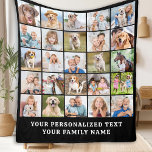 Simple Photo Collage 25 Picture Black Personalized Fleece Blanket<br><div class="desc">Cozy Memories Photo Collage Blanket Wrap yourself in warmth and cherished memories with our Cozy Memories Photo Collage Blanket. This beautifully crafted blanket is designed to showcase 25 of your favorite photos, making it the perfect personalized keepsake for any occasion. Key Features Modern and Simple Design: Our blanket features a...</div>