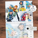 Simple Photo Collage 5 Per Month Custom Calendar<br><div class="desc">Create your own custom personalized photo collage calendar with 5 photos per month utilizing this simple, easy-to-upload photo collage template including a full-bleed photo behind the calendar grid page (total of 65 photos). Ideal to feature favorite family, kids and pet pictures or showcase your photography to enjoy throughout the year....</div>