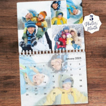 Simple Photo Collage 5 Per Month Custom Calendar