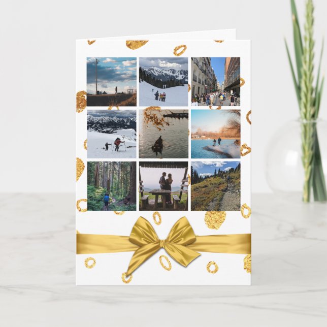 Simple Photo Collage Any Occasion Greeting Card (Front)