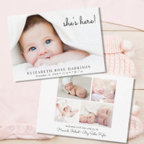 Simple Photo Collage Birth Announcement