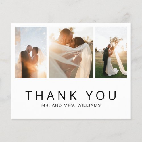 Simple Photo Collage Budget Wedding Thank You Card