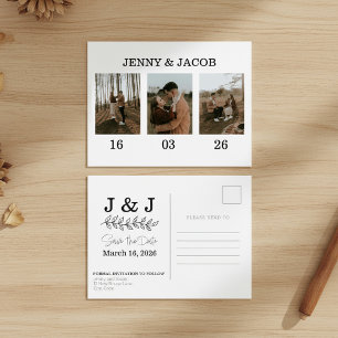 Simple Photo Collage dates Save the Date Postcard