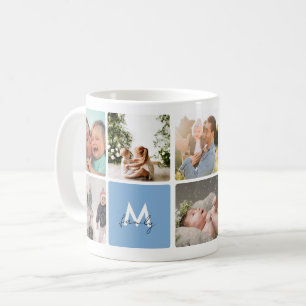 Simple Photo Collage Modern Family Mom Dad Kids Coffee Mug