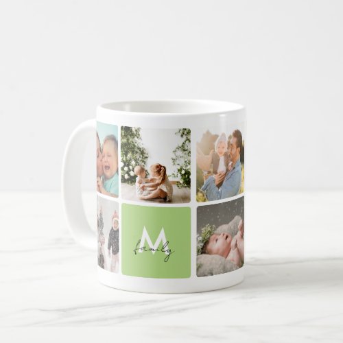 Simple Photo Collage Modern Family Mom Dad Kids Coffee Mug