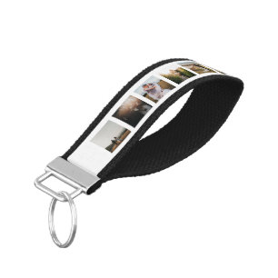 Simple Photo Collage Modern Wrist Keychain