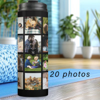 Simple photo collage monogrammed keepsake black