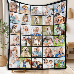 Simple Photo Collage Personalized 30 Picture Fleece Blanket