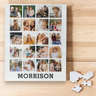 Simple Photo Collage Personalized Instagram Family Jigsaw Puzzle