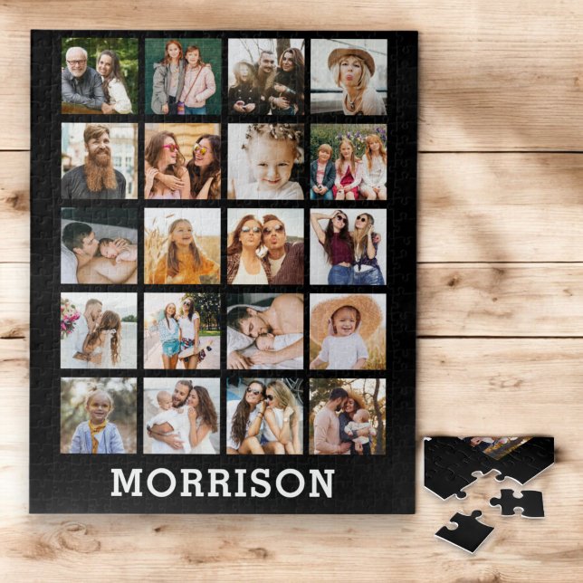 Simple Photo Collage Personalized Instagram Family Jigsaw Puzzle (Creator Uploaded)