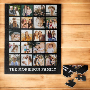 Simple Photo Collage Personalized Instagram Family Jigsaw Puzzle