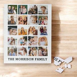 Simple Photo Collage Personalized Instagram Family Jigsaw Puzzle