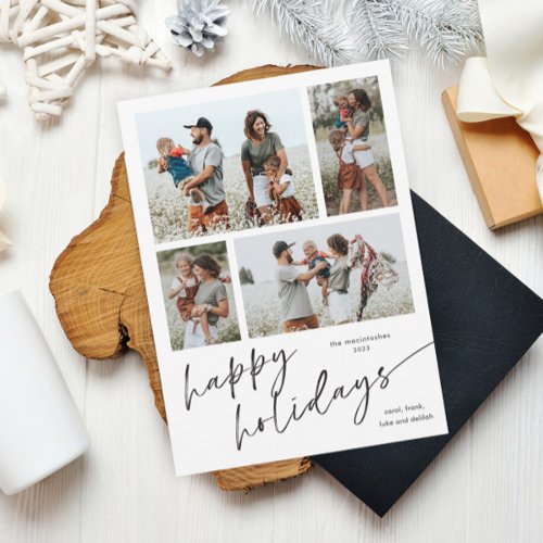 Simple Photo Collage Script Happy Holidays Magnet